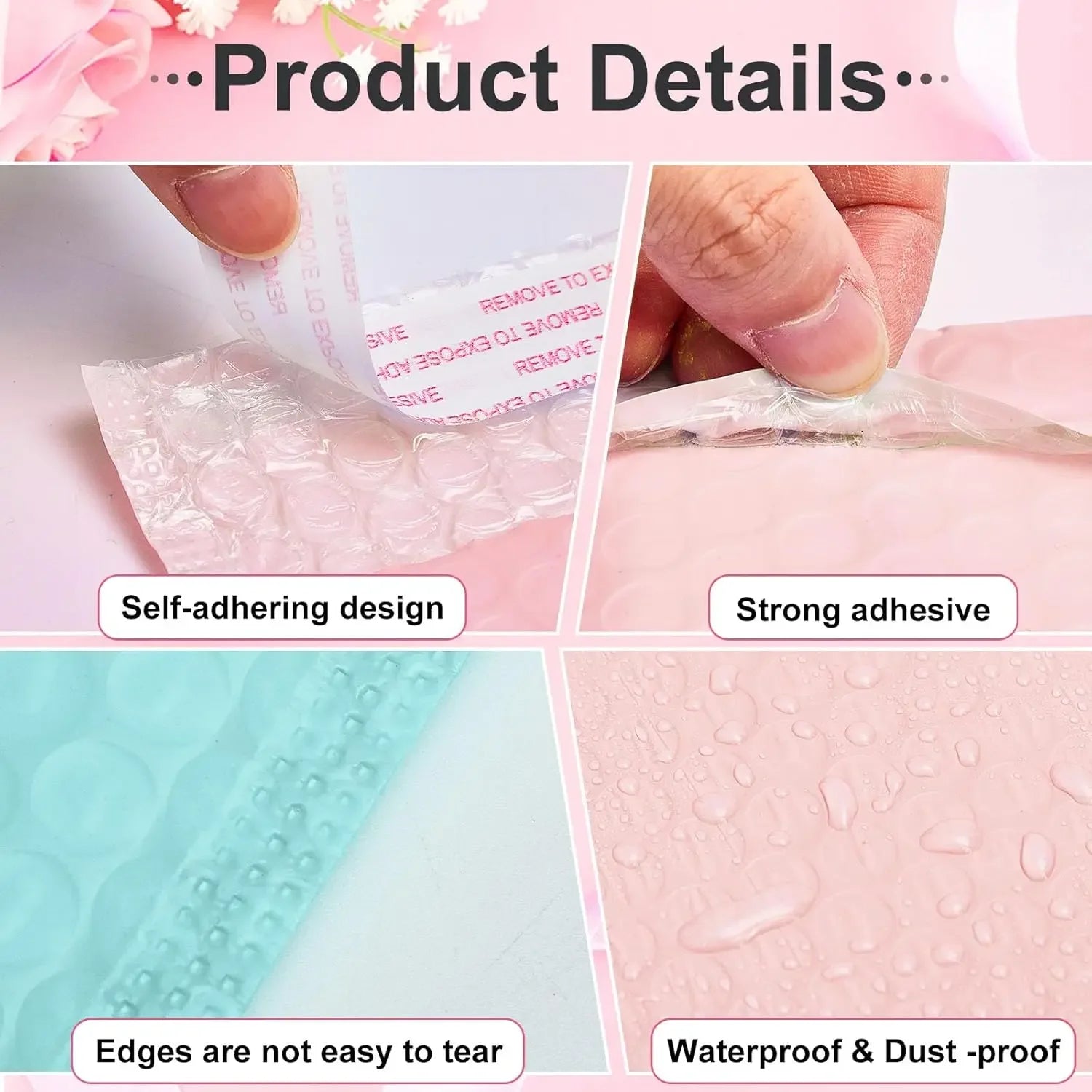 Self Adhesive Mailing Envelopes Bubble Padded Mailers 4 X 6 Inch Small Shipping Bags Waterproof Padded Envelopes for Packaging