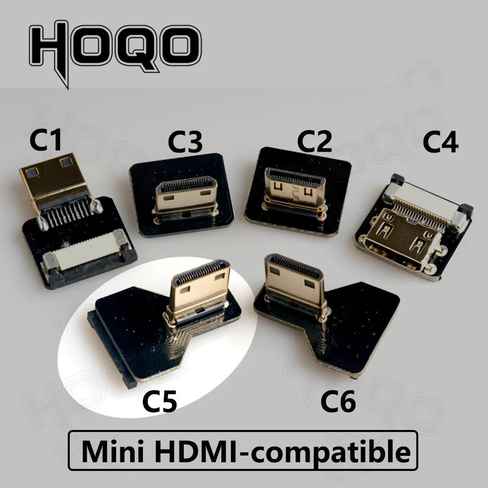 HDMI-compatible FPV Cable Micro/Mini HD-90 Degree Adapter FPC Ribbon Flat Pitch 20pin For TV Projector Multicopter Aerial Photog