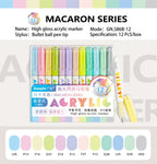 GuangNa 168/12 Colors High Gloss Acrylic Marker Pen Set,Hard Headed Drawing Pens,DIY Graffiti Paint Pen Stationery,GN.586