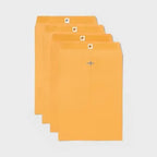4ct 9" x 12" Clasp Closure Manila Envelopes: Large Mailing Envelopes, Beige, Paper, Stationery, 4 Pack