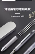 4 In 1 Multifunction Luxury Pen, 0.7mm 3 Color Ballpoint 0.5mm Mechanical Pencil, Gravity Sensor Metal Retractable Pens Długopis