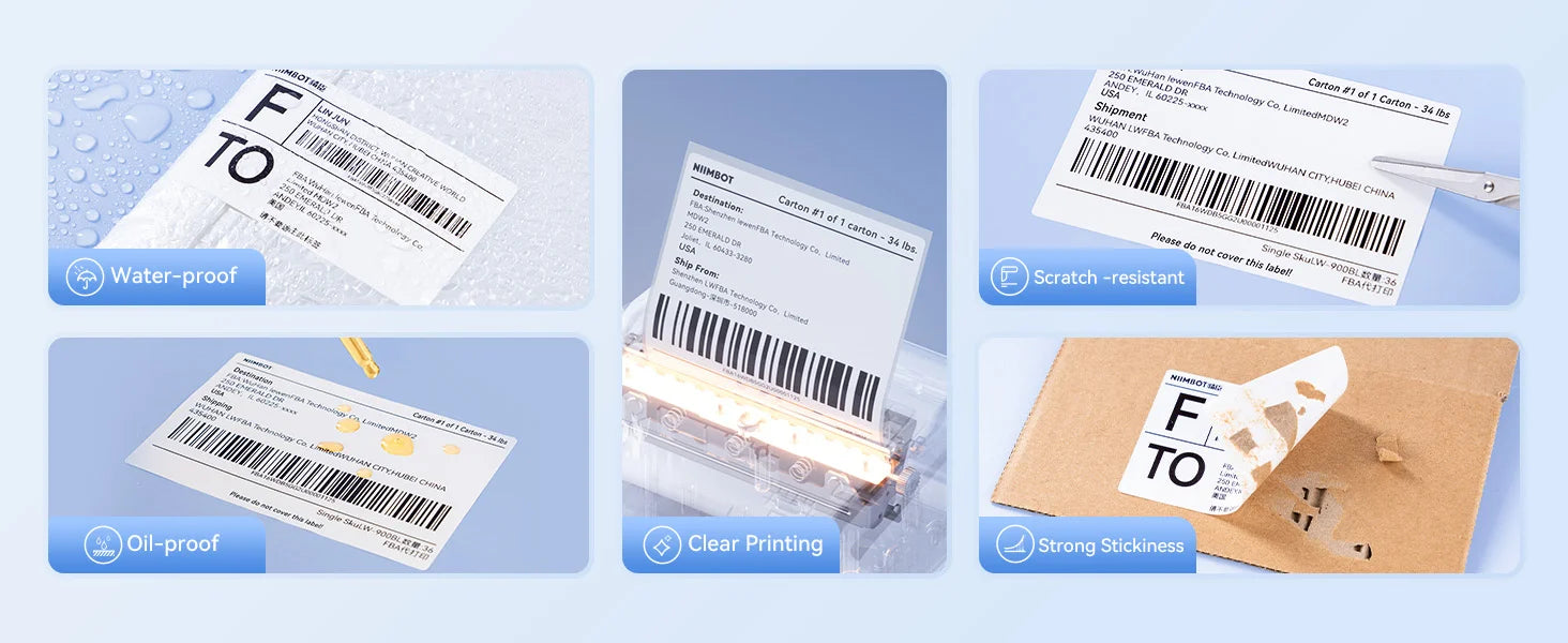 NIIMBOT B4 Potable 4inch Label Printer 20-110mmm Print Width Label Shipping Barcode Sitcker Big Size Multiple Devices Connected