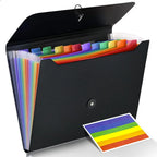 Accordion File Organizer Extended folder, 13 pockets, A4 letter size paper file receipt folder for classroom, office and travel