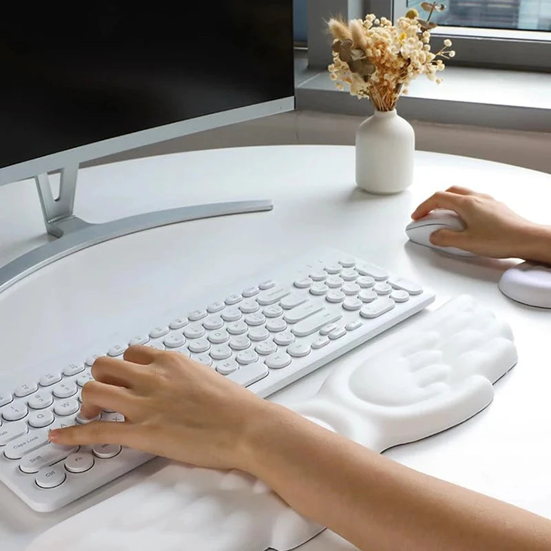 Angel Wings Shaped Keyboard Mouse Wrist Rest Memory Foam Anti-slip Silicone Ergonomic Wrist Guard Table Mat Mouse Pad For Laptop