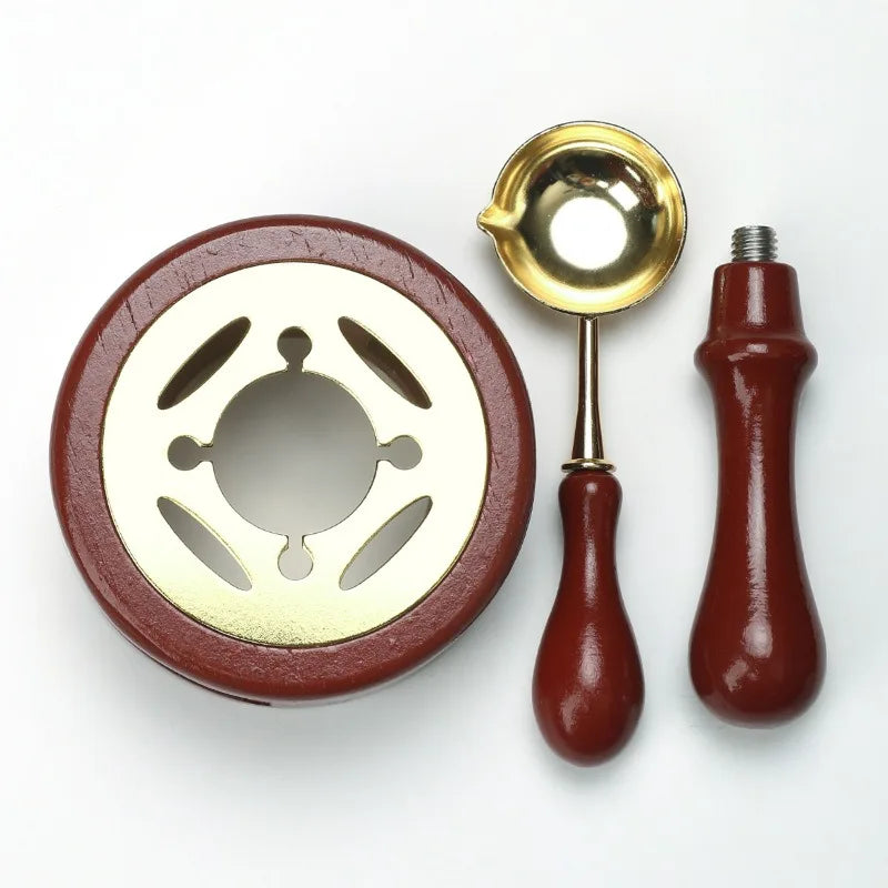 DIY Sealing Wax Spoon Bead Melting Heater Lacquer Furnace Solid Wood Stove Seal Supplies For Stamp Wax Stamp Craft Wedding Gifts
