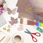 20 Sheets Holographic Cardstock 8.5 x 11, 250gsm Metallic Cardstock Glitter Shiny Iridescent Mirror Paper for Scrapbooking DIY