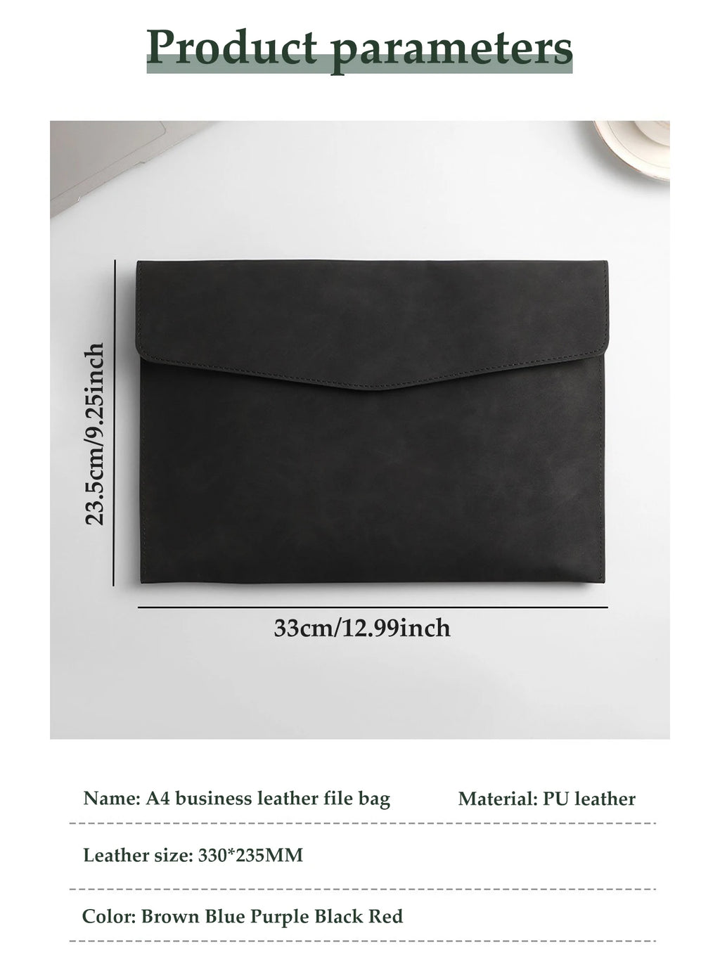 1pcs Leather A4/A5 File Bag Waterproof Wear-resistant Ultra-large Capacity Folder Business Office School File Storage Supplies