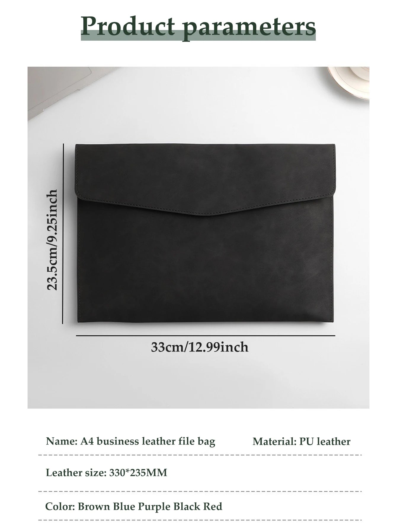1pcs Leather A4/A5 File Bag Waterproof Wear-resistant Ultra-large Capacity Folder Business Office School File Storage Supplies