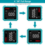 Kiprim Digital Goniometer Electronic Level Box Electronic Angle Ruler Backlight Protractor Wood Working Inclinometer Tools