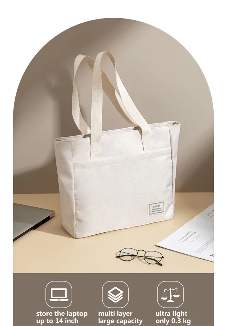 Shockproof Canvas Women Laptop Tote Bag 14 inch for Macbook Air Pro Huawei Dell ASUS Acer XiaoMi HP Notebook Handbags Briefcase