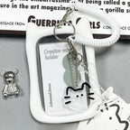 Cute  Photocard Keychain Case - Clear PVC Card Holder with Key Ring for Backpack, Protective Display Sleeve for Idol Photo, Gift for Fans Collectors