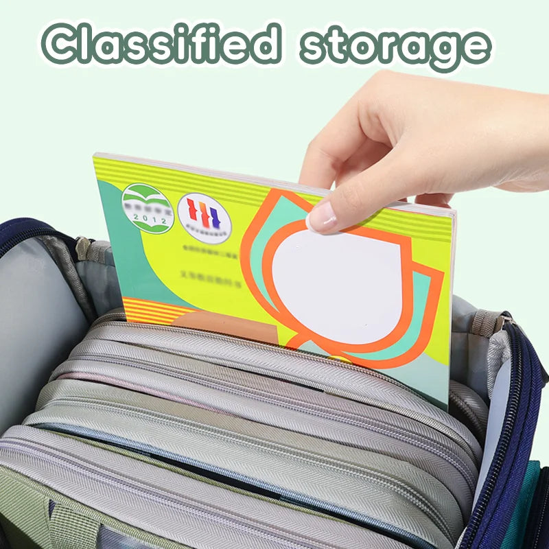 HUAJIE A4 file bag, transparent large-open file bag, zippered large-capacity document storage bag, handbag, student book bag, tutoring bag, exam paper bag, mesh subject classification bag, homework bag, study bag