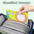 HUAJIE A4 file bag, transparent large-open file bag, zippered large-capacity document storage bag, handbag, student book bag, tutoring bag, exam paper bag, mesh subject classification bag, homework bag, study bag