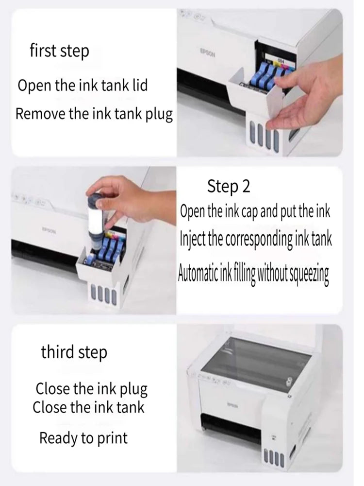 104 Premium Ink Epson 104 Ink Bottle for Epson ET-2710 2711 2712 2714 2715 2720 2721 2726 ET-2821 ET-2825 Printer