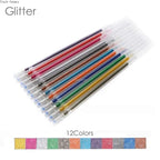 12-100pcs Glitter Pen Refills Set Flash Multicolor Gel Pen Refill Core DIY Art Writing Painting Graffiti Pen Refills Supplies