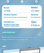 Mathematical Rulers Set Multi-function Geometry Drawing Ruler Transparent Rotatable Scale Ruler for Drafting School Supplies
