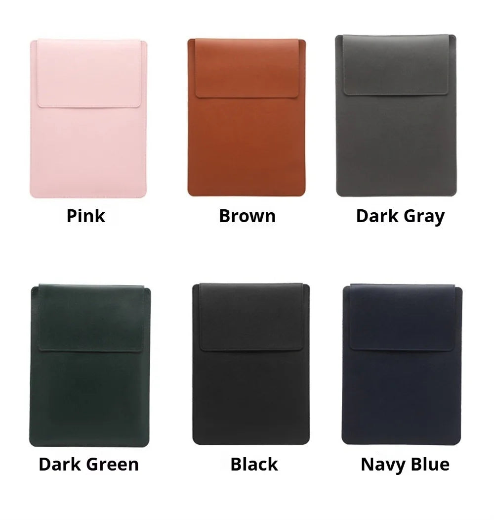 PU Leather Laptop Computer Sleeve Case Bag Stand Cover Pouch Man Women 13 14 15 15.6 16 inch for Macbook Air Samsung HP Lenovo