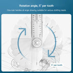 2/1pcs Multifunction Rotatable T-Square Ruler 4mm Thicken Plastic Math Line Circular Transparent Folding Geometric Drawing Ruler