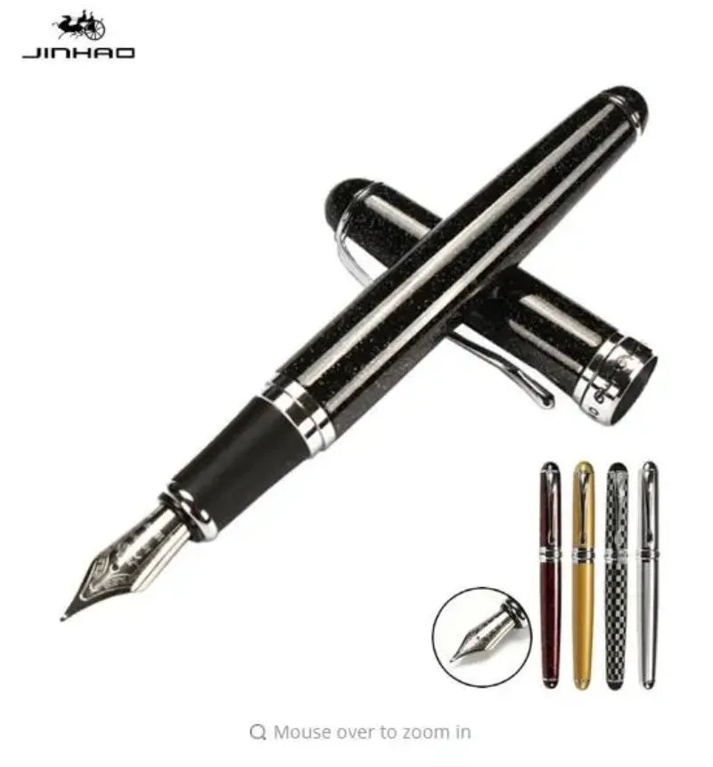 Jinhao X750 Classic Style Silver Clip Metal Fountain Pen 0.5 mm Nib Steel Ink Pens for Gift Office Supplies School Supplies
