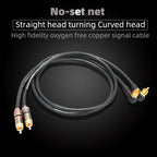Hi-Fi Fine RCA Cable High Quality 4N OFC HIFI 2RCA-2RCA Male to Male Audio Cable Main Core Independent Shielding One Pair