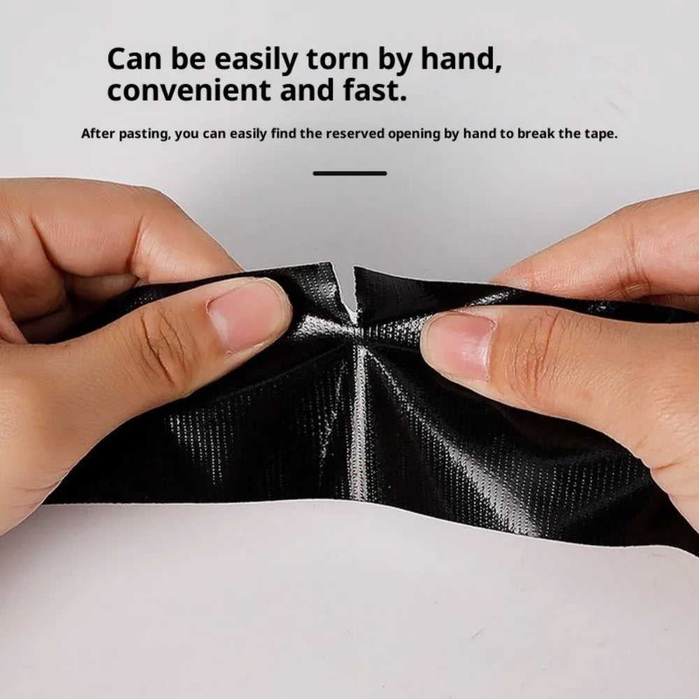 5m/10m Heavy Duty Waterproof Black Duct Tape Strong Adhesive Gaffer Tape for Repairs Sealing Indoor Outdoor Use Hand Tearable