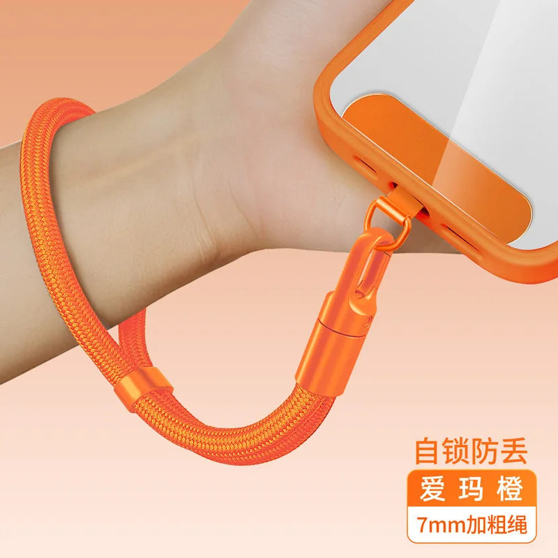 1pc Universal Adjustable Mobile Phone Lanyard Short Wrist Strap with Self-locking Anti-drop Design Durable Polyester Phone Strap