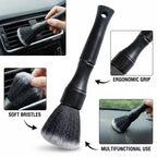 1PC Black Soft Bristled Dust Brush - Suitable for Cleaning Car Interiors, Instrument Panels, and Computer Keyboards