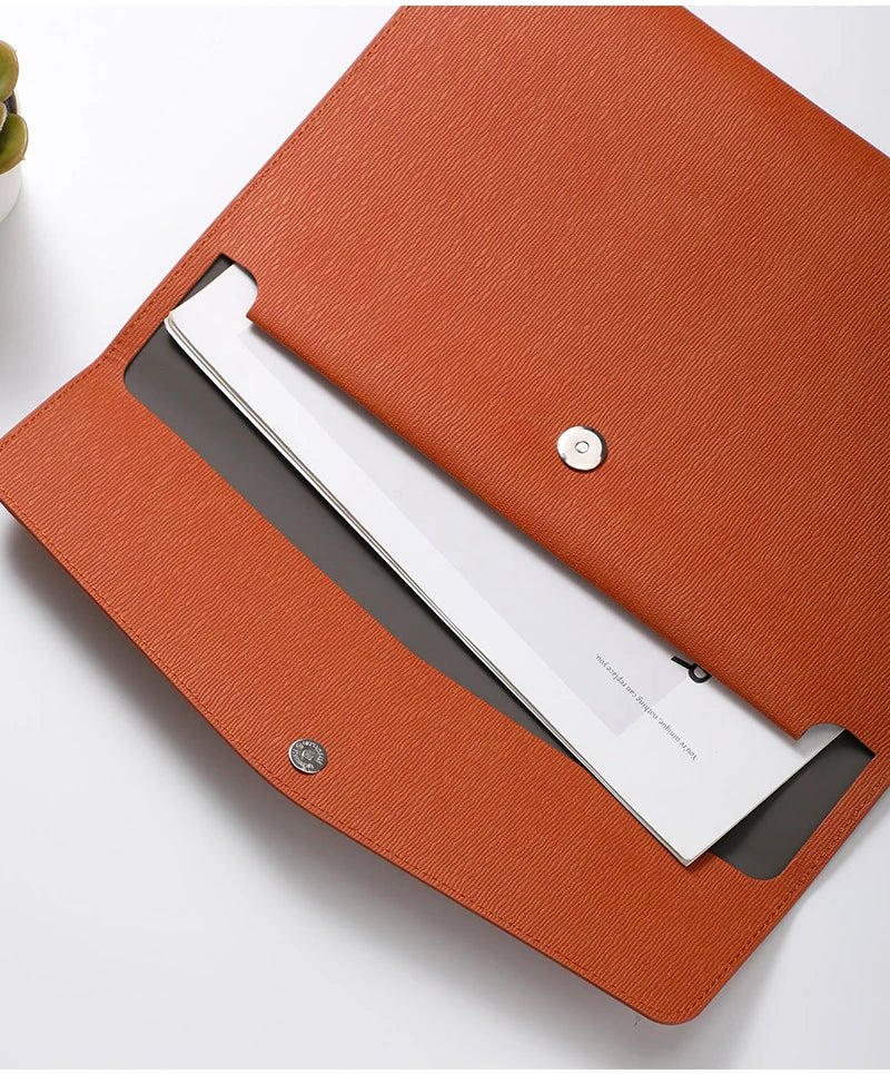 Faux Leather Document Bag, Business Information Bag, A4 Folder, School and Office Supplies, Storage Bag