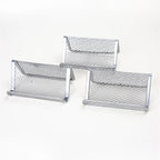 Black Metal Mesh Business Card Holder Desktop Business Card Display Stand Box Office Cards Holder Desk Shelf Storage Organizer