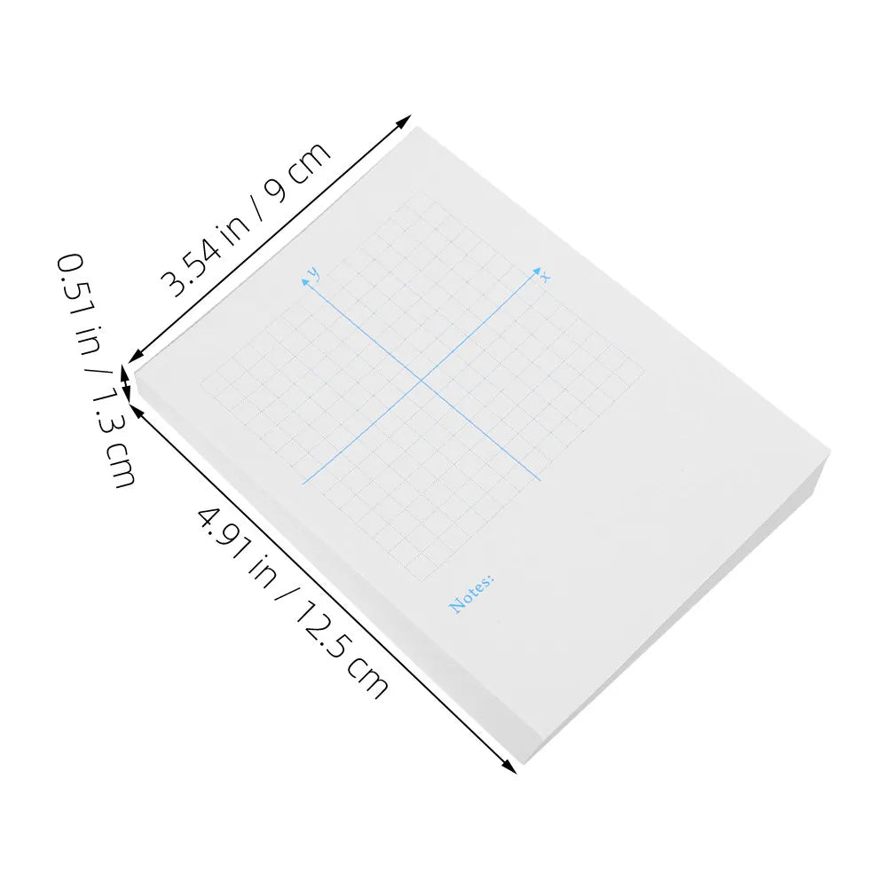 3Pcs Math Coordinate Practice Notebook Xy Graph Paper Pad for Students Teachers Engineers Classroom Homework Use White Grid