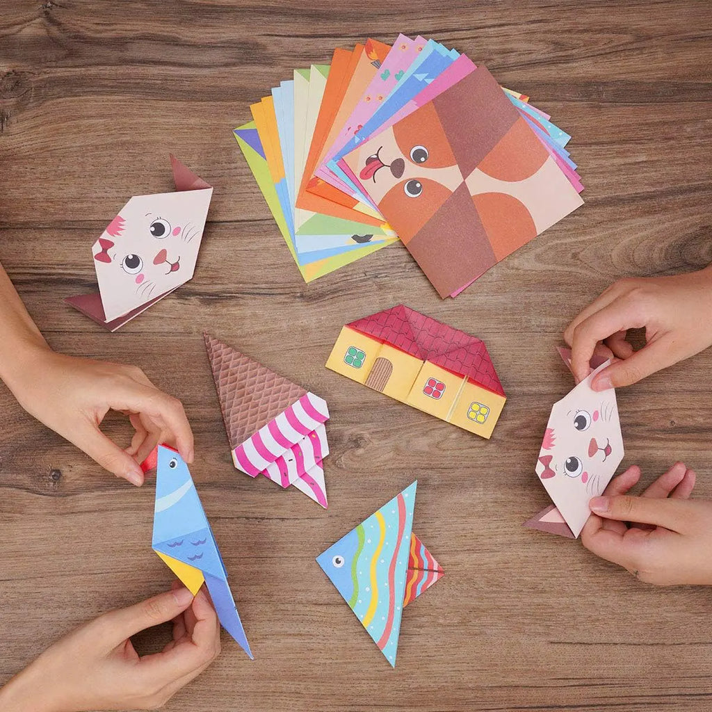 Origami Paper Set 96-208Pcs Craft Paper Kit with Instructional Book Art Projects Supplies for School Class Craft Lessons Gifts