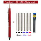 Metal Multicolor Pen 4 In 1 Gravity Sensor Ballpoint Pen 3 Colors Ball Pen and 1 Mechanical Pencil Office School Stationery Gfit