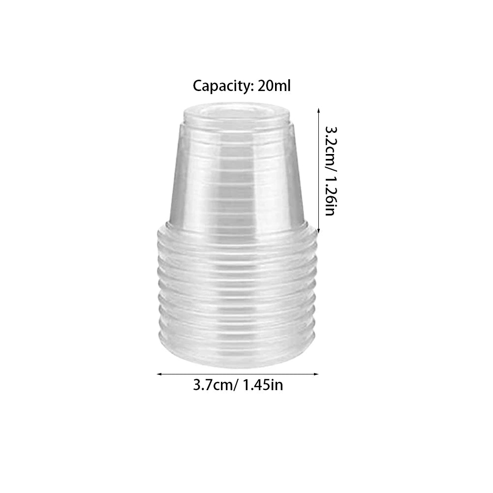 200pcs Mini Plastic Shot Cups 20ml Disposable for BBQ Party Picnic Restaurants Cafes Home Office Use small plastic cups