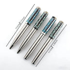 Luxury Metal Rollerball Pen 0.7mm Blue Ink Steel Gold Business Signature Pens for School Office Writing Supplies Stationery