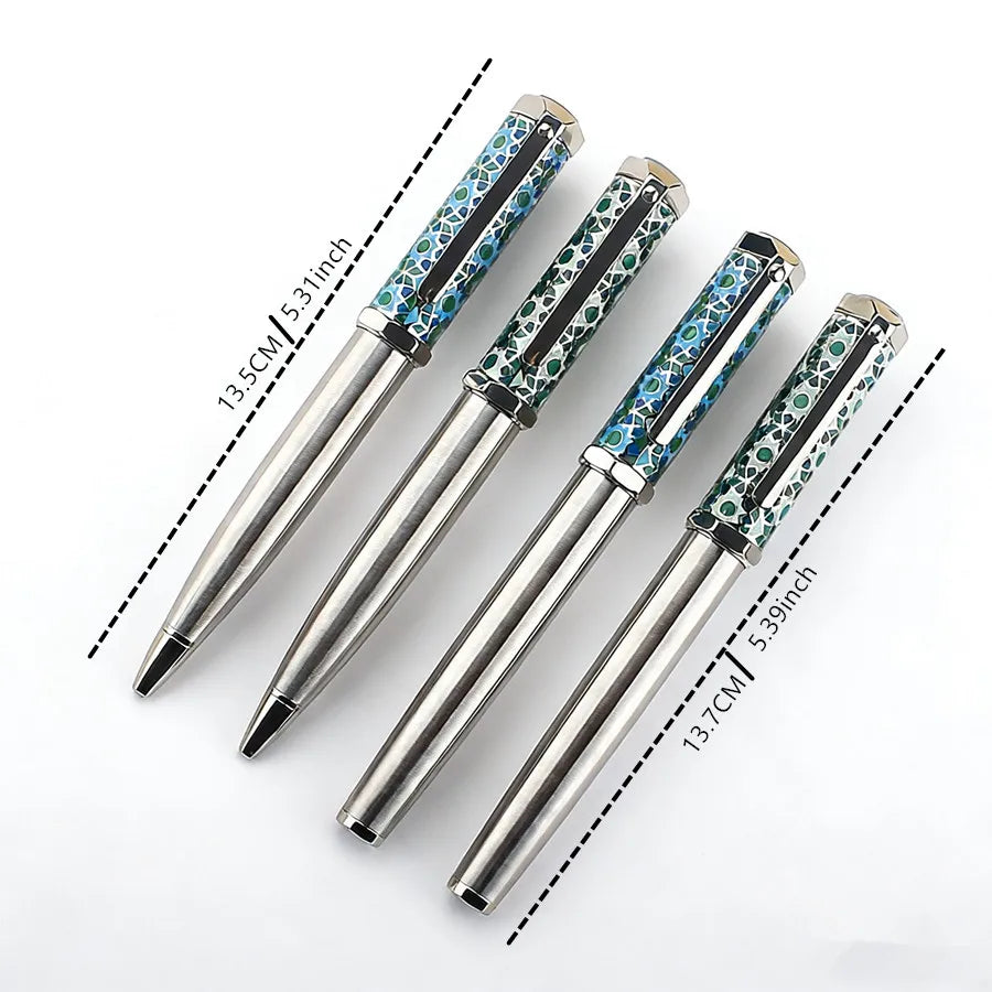 Luxury Metal Rollerball Pen 0.7mm Blue Ink Steel Gold Business Signature Pens for School Office Writing Supplies Stationery