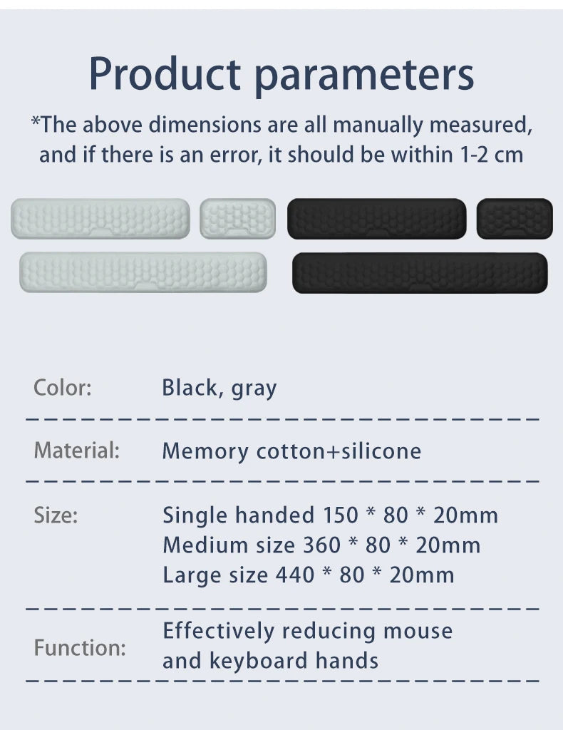 Keyboard Mouse Wrist Protection Rest Pad Ergonomic Office Typing Relax Wrist Memory Foam Mouse Pad PC Computer Laptops Mouse Pad