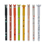 4/8pcs Colors Erasable Gel Pens with Erase Ink Cute Animal Pen Colours 0.5mm/0.7mm Tip Fine Ballpoint Pen for School Office Gift