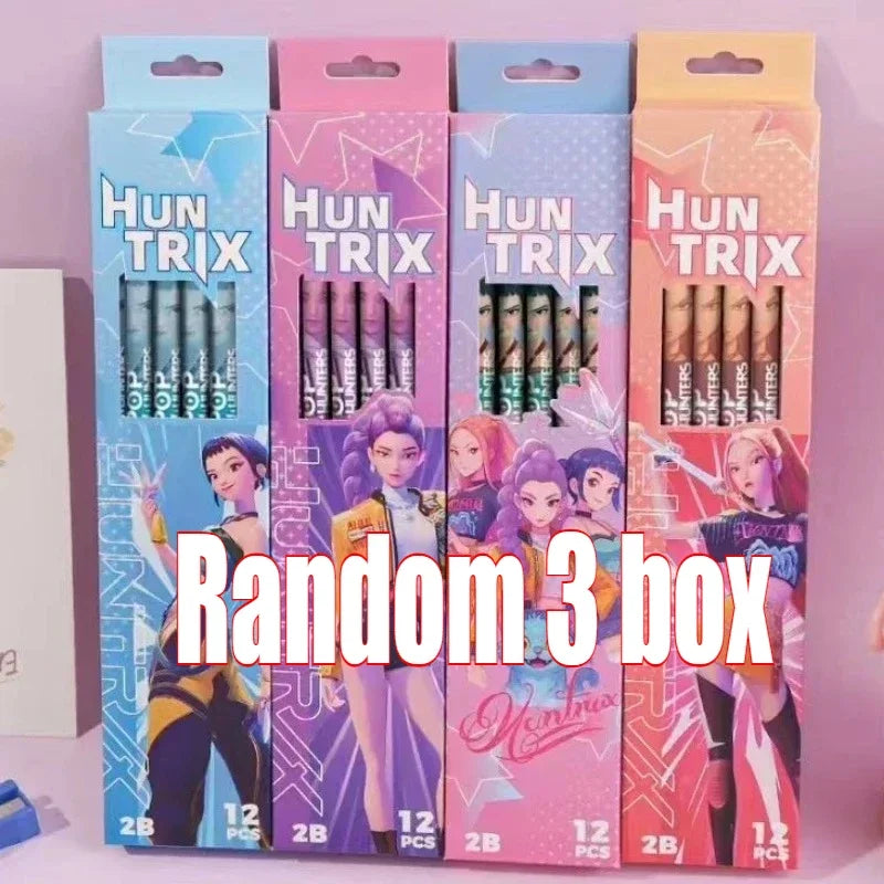 ♣Kpo-Pencils Ruler Pencil Sharpener Pen Bag Eraser Kids Cute Stationary Set Student Back To School Supplies Gift