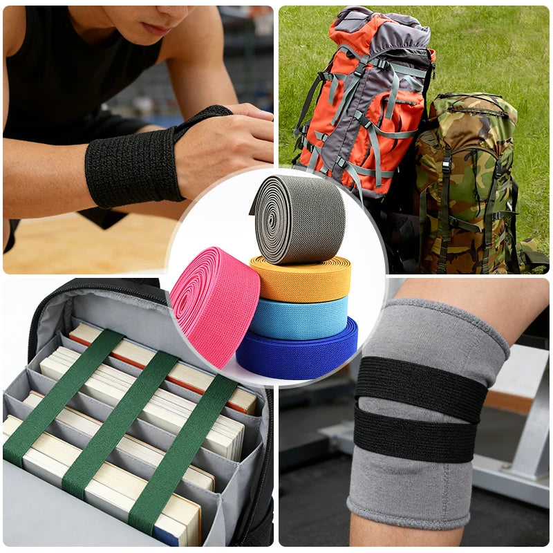 3/5M Meetee 20-50mm Elastic Bands for Trouser Waist Rubber Band Stretch Webbing Tape Belt DIY Underwear Clothes Sewing Accessory