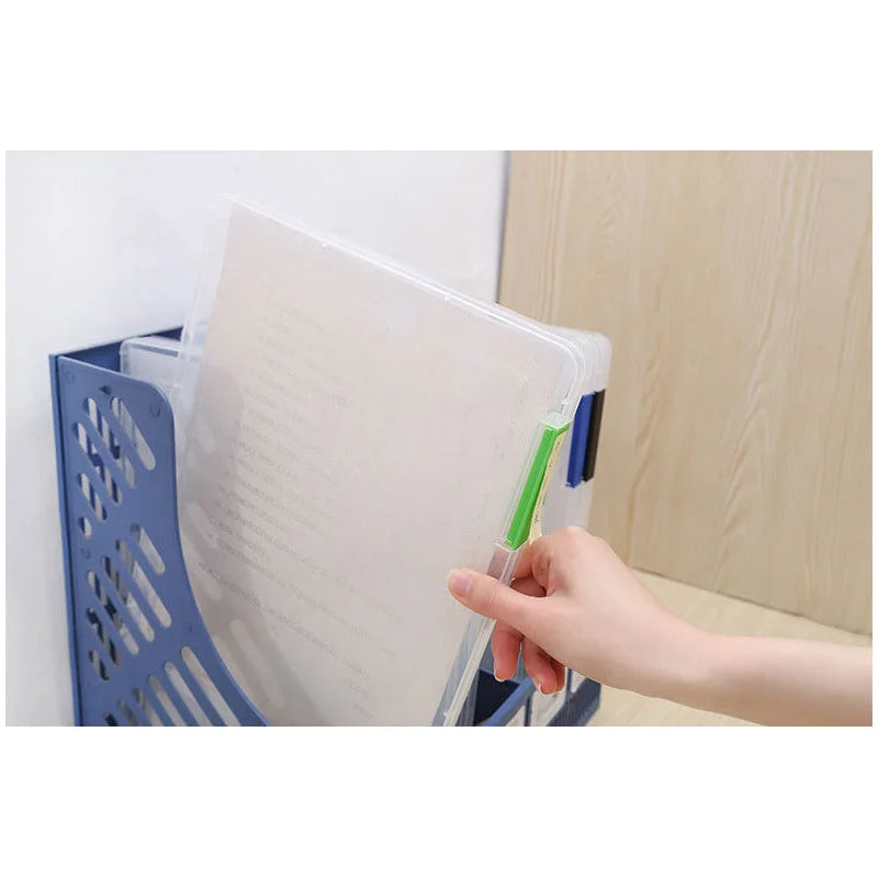 Transparent Thicken A4 File Box Plastic Office Document Sorting Storage Box Buckle Design Book File Archive Seal Boxes Organizer