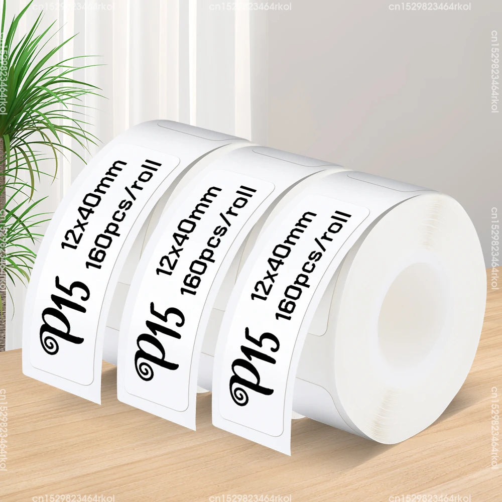 P15 Label Printer Portable Mini Thermal Printer Without Ink Bluetooth Wireless Labeling Machine DIY Barcode Sticker ot 3PK Label