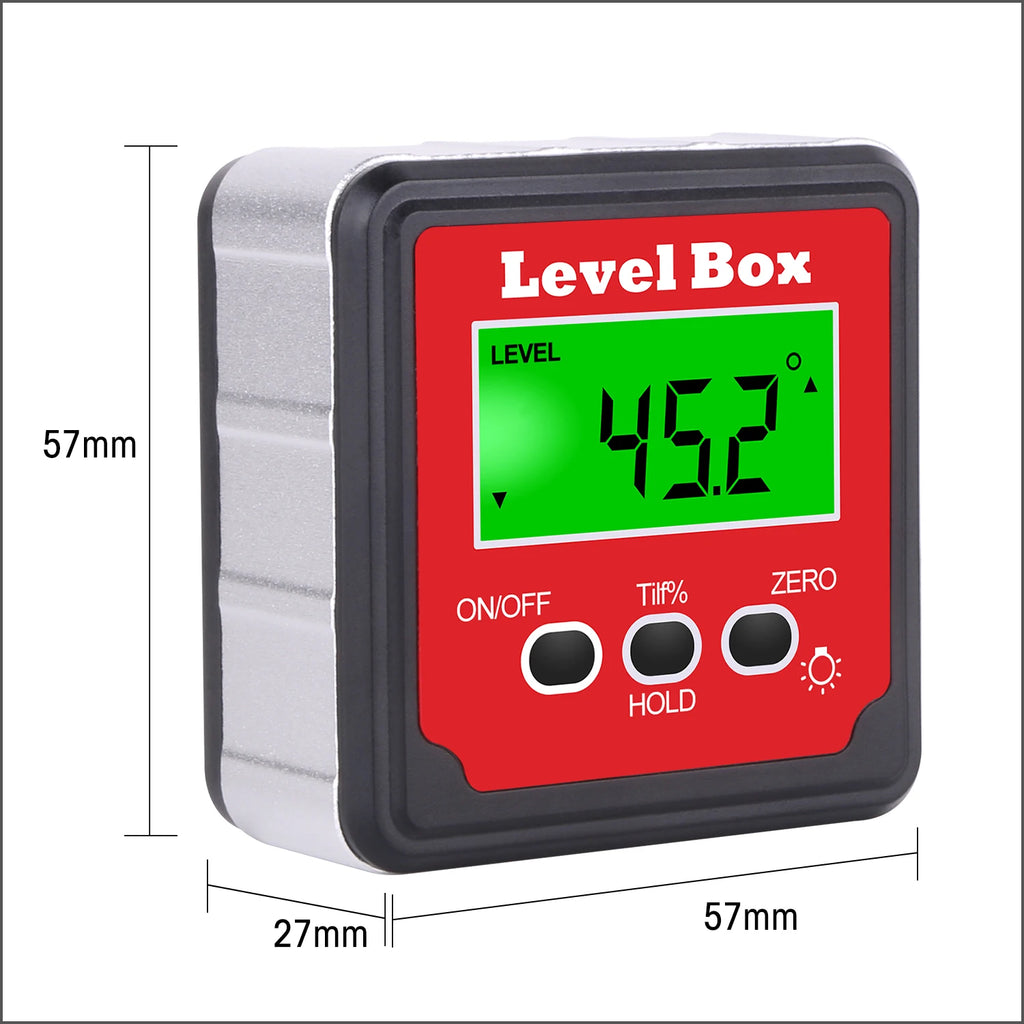 4x90 Degree Precision Digital Bevel Angle Protractor Digital Inclinometer Level Box Bevel Box with Magnet Base