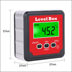 4x90 Degree Precision Digital Bevel Angle Protractor Digital Inclinometer Level Box Bevel Box with Magnet Base
