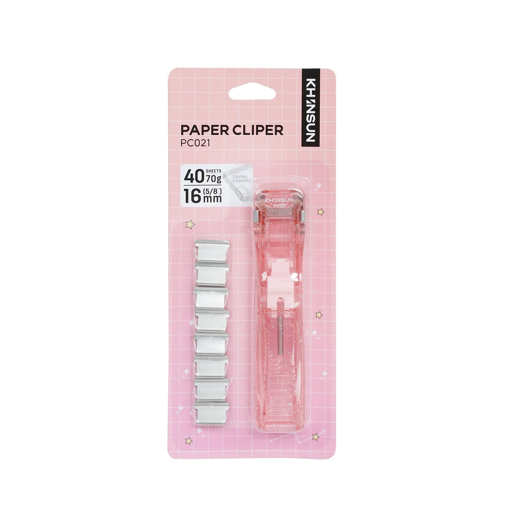 KHINSUN Paper Clipper Staplers Push Clamp File Documents Binding Tool Stapling Machine Paper Clips With Refills Office Supplies