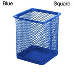 Multifunction Round/Square Mesh Pen Pot Multicolor Pen Holder Desk Tidy Stationery Organiser Pencil Storage Stationery Organiser