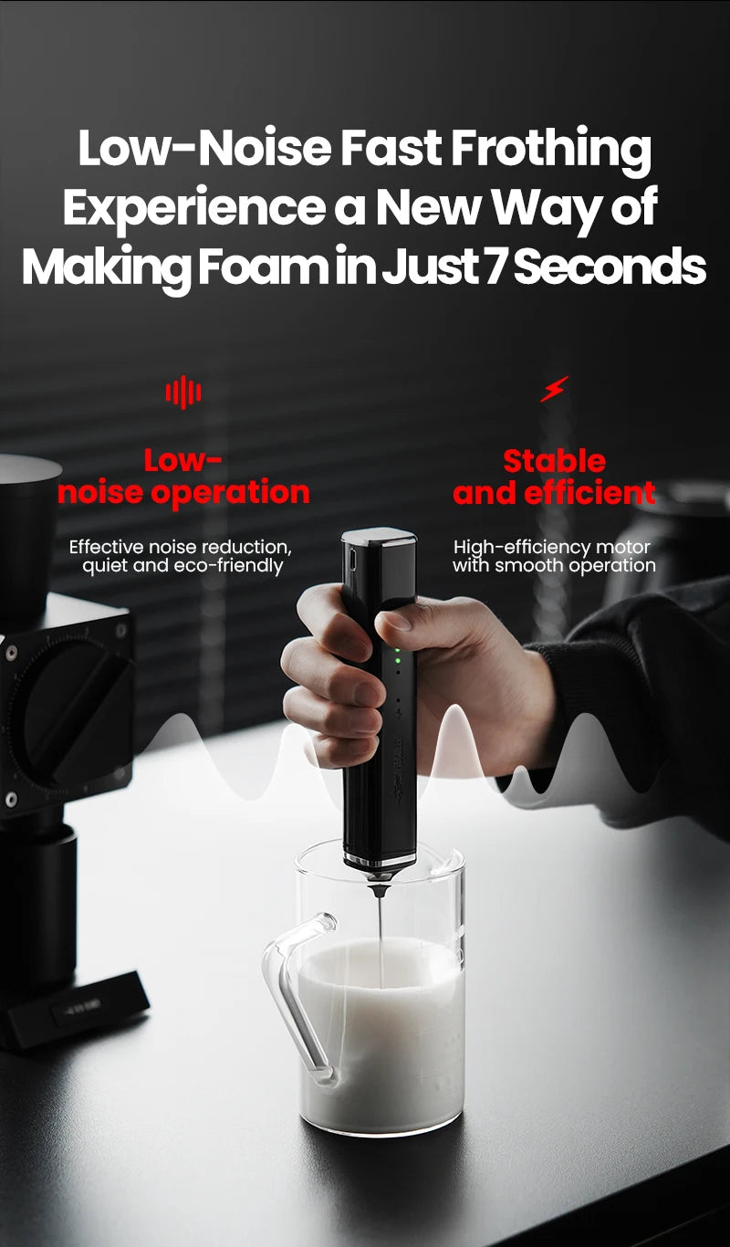 MHW-3BOMBER Electric Milk Frother Dual Whisk Heads Handheld Foam Maker Type-c Rechargeable Coffee Latte Cappuccino Mixer