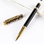 1 PC High Quality Luxury Full Metal Ballpoint Pen Silver Plating Ball Pens Business Writing Signing School Office Supplies 03733