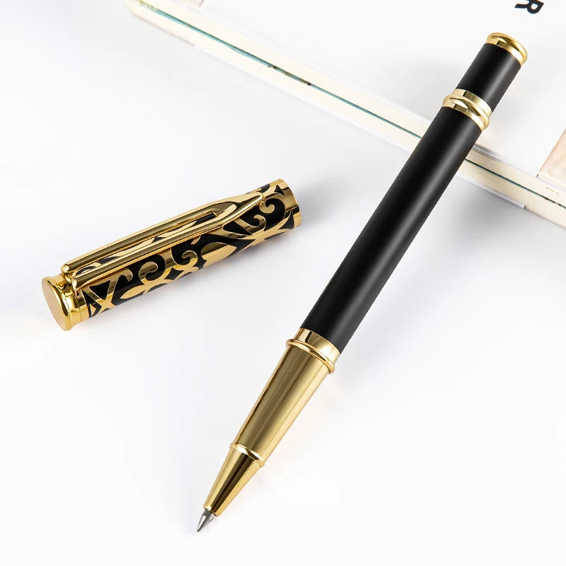 1 PC High Quality Luxury Full Metal Ballpoint Pen Silver Plating Ball Pens Business Writing Signing School Office Supplies 03733