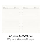 High Quality Ring Binder Notebook A5 Personal A6 A7 A8 Size Insert Refills Loose Leaf Spiral Diary Planner Inner Core 100g Paper