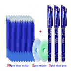 55pcs/lot Erasable Gel Pen 0.5mm Refill Rod Magic Ink Erasable Pen Washable Handle Office School Writing Tools Kawaii Stationery